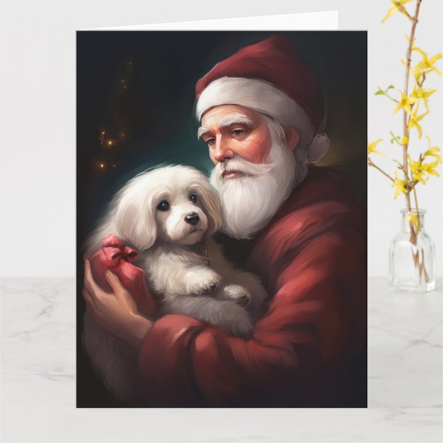 Cartão Algodão De Tulear Com Natal Do Papai Noel (Flor Amarela)
