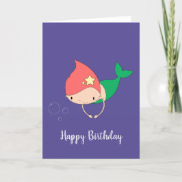 Cartão Algodão doce Sereia Roxo Escuro