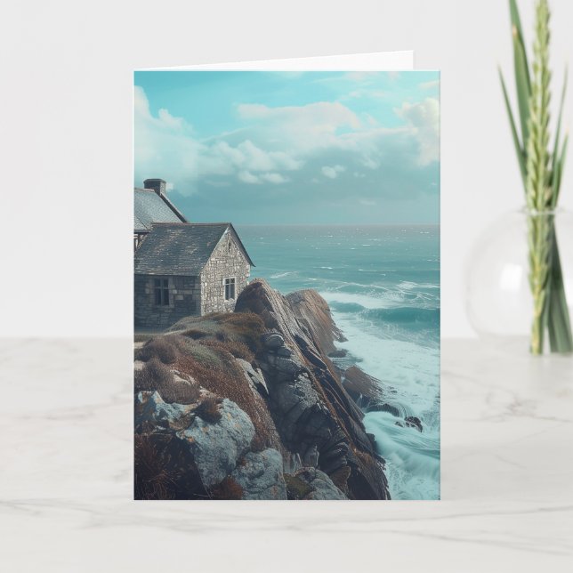 Cartão Algodão Medieval em um Cliff (Frente)