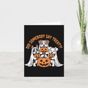 Cartão Alguém Disse Presente Funny Halloween Cachorro Fan