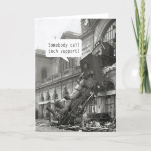 Cartão Alguém Ligue para o comboio de apoio técnico