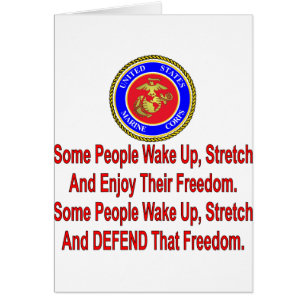 Cartão Algumas pessoas do USMC defendem essa liberdade