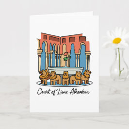 Cartão Alhambra Court of the Lions 3