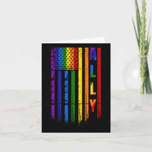Cartão Aliado Lgbt Lgbtq Arco-íris Orgulho Bandeira Ameri