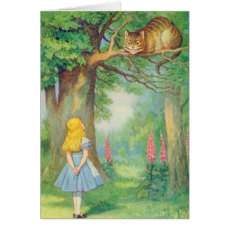 Cartão Alice & a cor do gato de Cheshire
