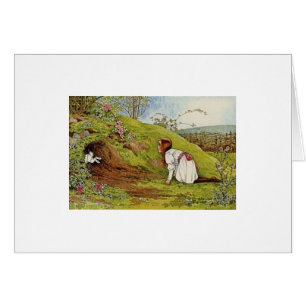 Cartão Alice abaixo do furo de coelho