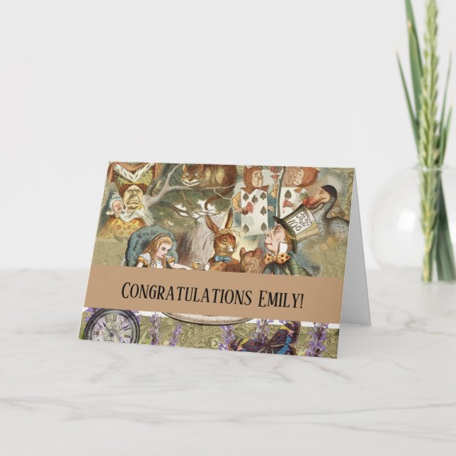 Cartão Alice Adventures em Wonderland Mad Tea Party (Frente)