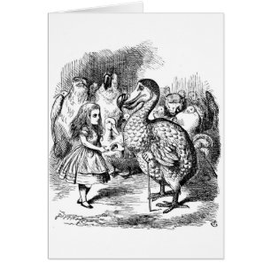Cartão Alice e o pássaro do Dodo
