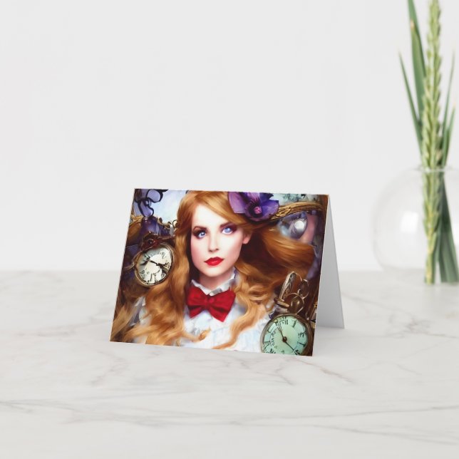Cartão Alice Mantém o tempo que a IA gerou arte em todas  (Frente)