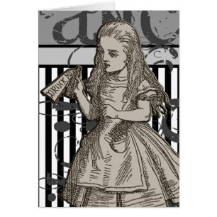 Cartão Alice no Grunge do país das maravilhas