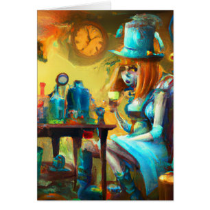 Cartão Alice no laboratório de alquimia