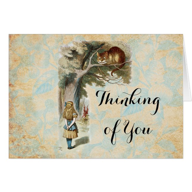 Cartão Alice no País das Maravilhas Cheshire Cat Mad (Frente Horizontal)