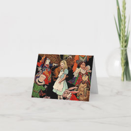 Cartão Alice no país das maravilhas com ilustração dos