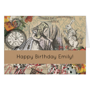 Cartão Alice no País das Maravilhas Cortina Bobagem