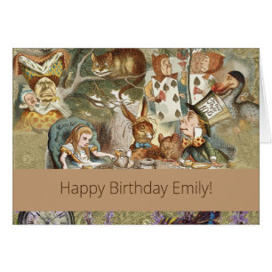 Cartão Alice no País das Maravilhas dos Convidados do Tea