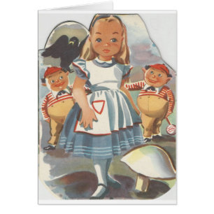 Cartão Alice no País das Maravilhas e Tweedle Dee & Twee