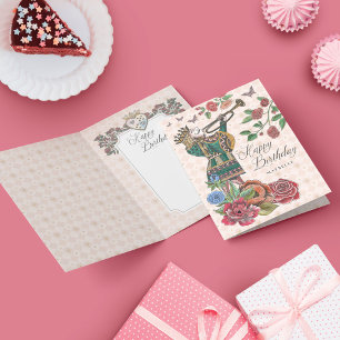 Cartão Alice no País das Maravilhas Feliz Aniversário