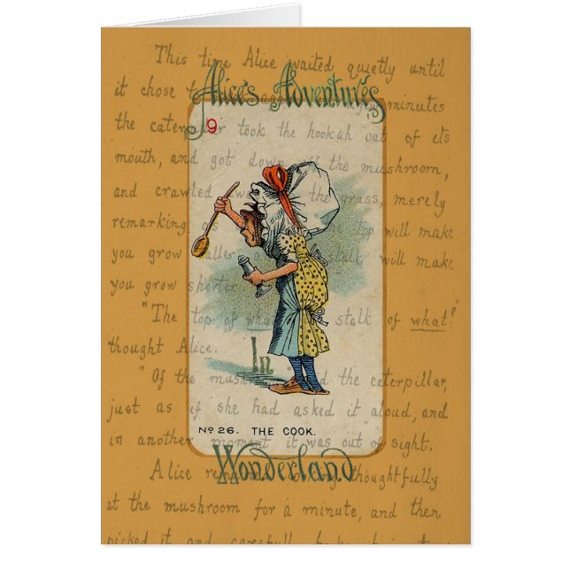Cartão Alice no país das maravilhas: O cozinheiro (Frente)