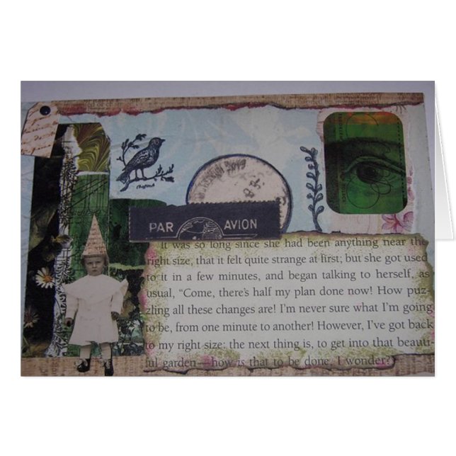 Cartão Alice no partido de jardim do país das maravilhas (Frente Horizontal)