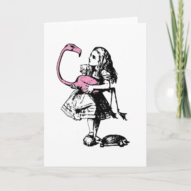 Cartão Alice Plays Croquet (Frente)