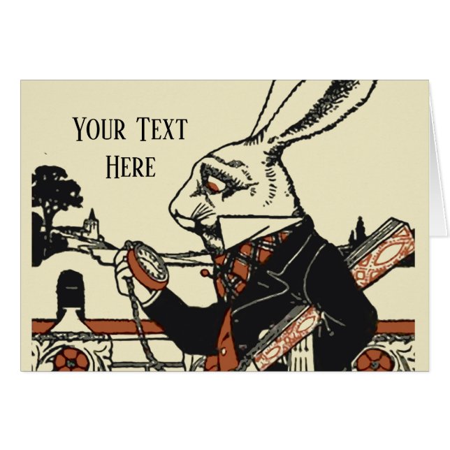 Cartão Alice White Rabbit Classic Wonderland (Frente Horizontal)