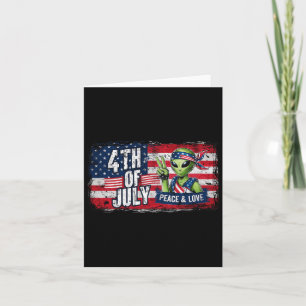 Cartão Alienígena 4 De Julho American Flag Ufo
