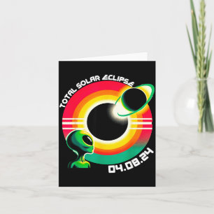 Cartão Alienígena Engraçado Eclipse Solar Total 4