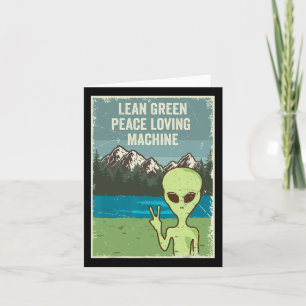 Cartão Alienígena Engraçado Vive em Paz Amante da Naturez