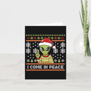 Cartão Alienígena Feliz Natal Eu Vim Em Paz