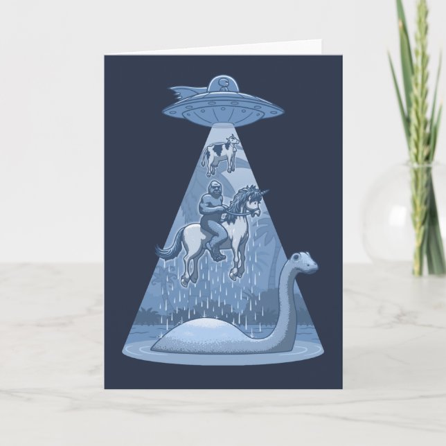 Cartão Alienígena, Pé Grande, Unicórnio, Nessie (Frente)