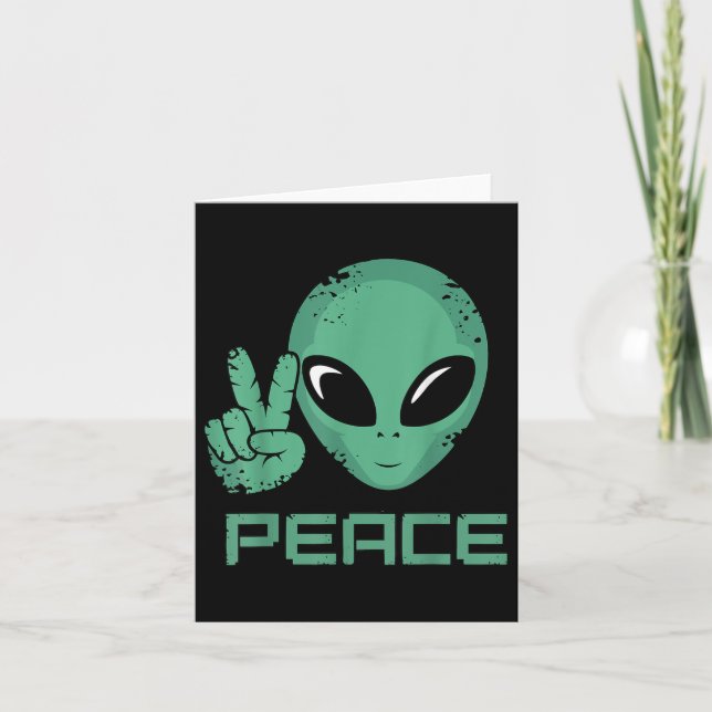 Cartão Alienígena Peace Hippie Ufo (Frente)