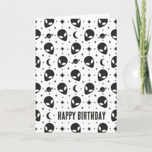 Cartão Aliens e estrelas