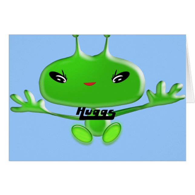 Cartão Aliens Huggs (Frente horizontal)