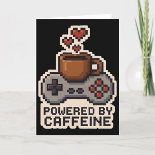 Cartão Alimentado Por Café Arte Pixel Gamer Amante Do Caf