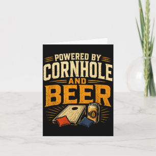 Cartão Alimentado por cornhole e cerveja divertido tailga