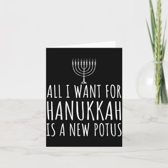 Cartão All I Want For Hanukkah Is A New Tus Funny Trump  (Frente)