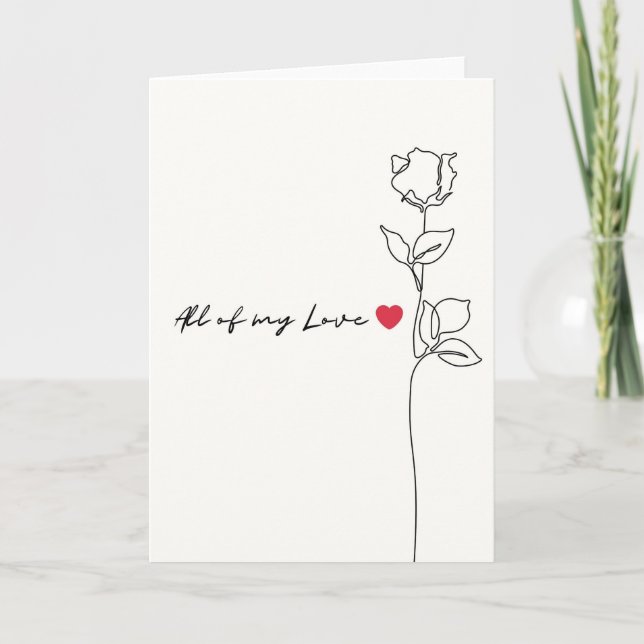 Cartão All of My Love Rose Card (Frente)