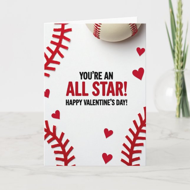 Cartão All Star Baseball Valentine Card (Frente)