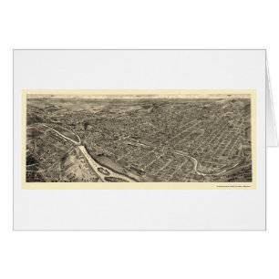 Cartão Allentown, mapa panorâmico do PA - 1922