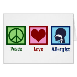 Cartão Allergy Doctor Peace Love Allergist Holiday Card