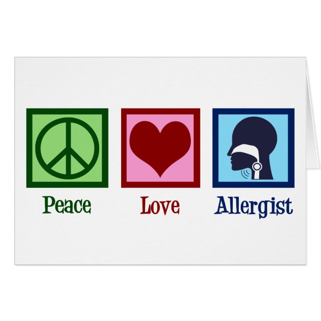 Cartão Allergy Doctor Peace Love Allergist Holiday Card (Frente Horizontal)