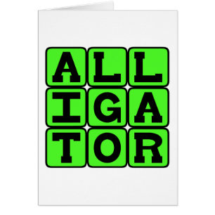 Cartão Alligador, Réptil Semiaquático