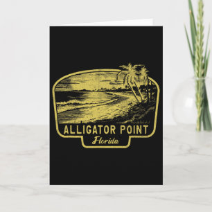 Cartão Alligator Point Flórida Praia Surf Vintage Azul 