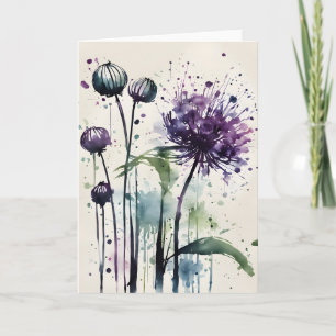 Cartão Allium - Flores em aquarela