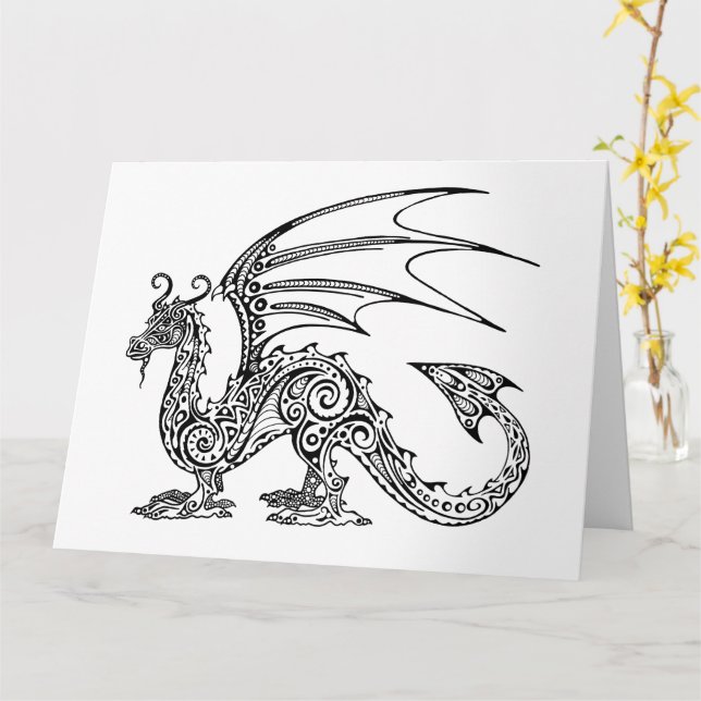 Cartão Alma de um Design Dragão (Flor Amarela)