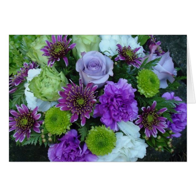 Cartão Alma Floresce Buquê Roxo (Frente Horizontal)