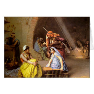 Cartão "Almehs que joga a xadrez em um café", por Jean