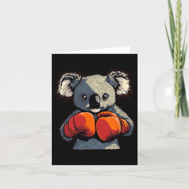 Cartão Almoço De Um Urso Koala Com Luva (Frente)