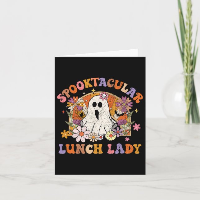 Cartão Almoço Spooktacular Lady Happy Halloween Mat Spook (Frente)