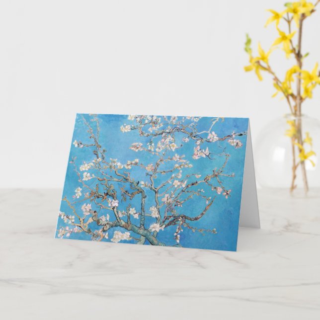 Cartão Almond Blossoms Blue Vincent van Gogh Art Painting (Flor Amarela)